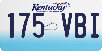 KY license plate 175VBI