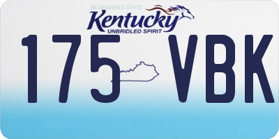 KY license plate 175VBK