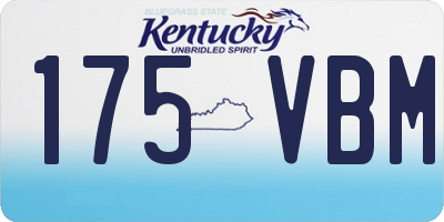 KY license plate 175VBM