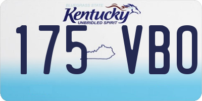KY license plate 175VBO