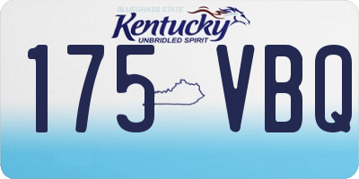 KY license plate 175VBQ