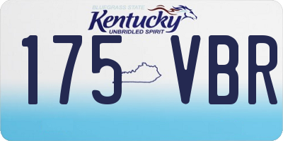 KY license plate 175VBR