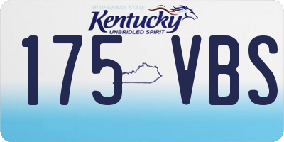 KY license plate 175VBS