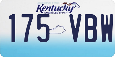 KY license plate 175VBW