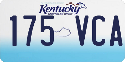 KY license plate 175VCA