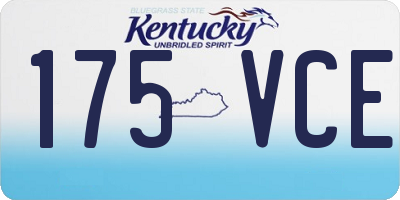 KY license plate 175VCE