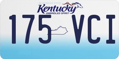KY license plate 175VCI