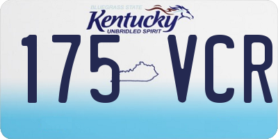 KY license plate 175VCR