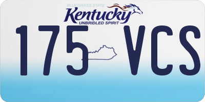 KY license plate 175VCS