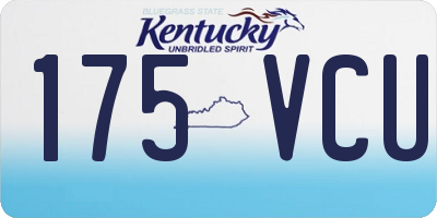 KY license plate 175VCU