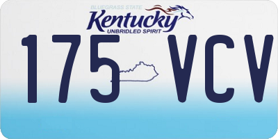 KY license plate 175VCV
