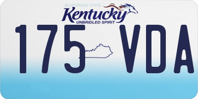 KY license plate 175VDA