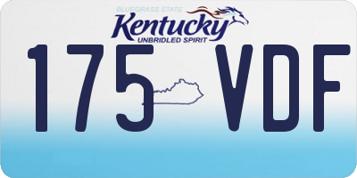 KY license plate 175VDF