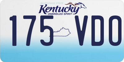 KY license plate 175VDO