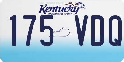 KY license plate 175VDQ