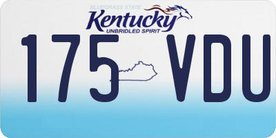 KY license plate 175VDU