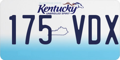 KY license plate 175VDX