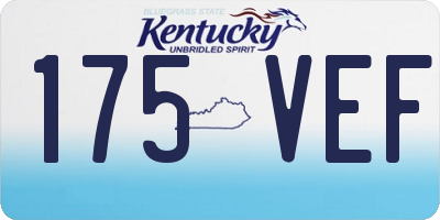KY license plate 175VEF