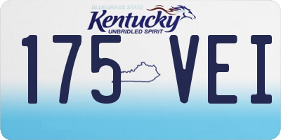 KY license plate 175VEI