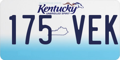 KY license plate 175VEK