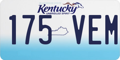 KY license plate 175VEM
