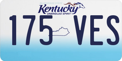 KY license plate 175VES