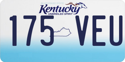 KY license plate 175VEU