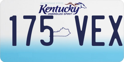 KY license plate 175VEX