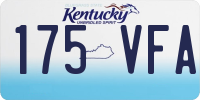 KY license plate 175VFA