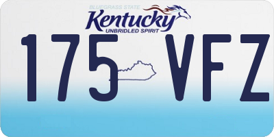 KY license plate 175VFZ
