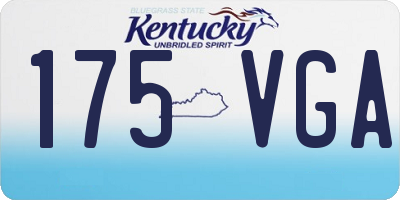 KY license plate 175VGA