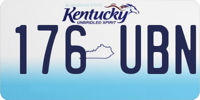KY license plate 176UBN