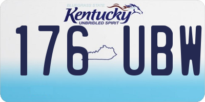 KY license plate 176UBW
