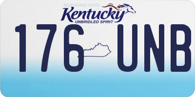 KY license plate 176UNB