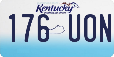 KY license plate 176UON