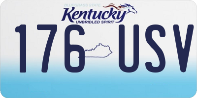 KY license plate 176USV
