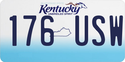 KY license plate 176USW