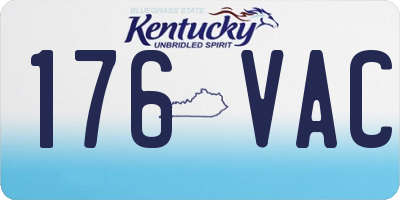 KY license plate 176VAC