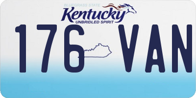 KY license plate 176VAN