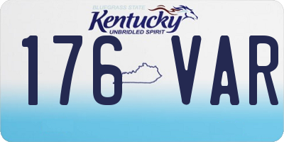 KY license plate 176VAR