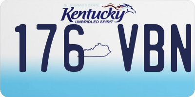 KY license plate 176VBN