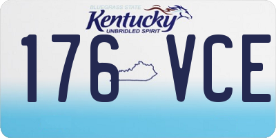KY license plate 176VCE