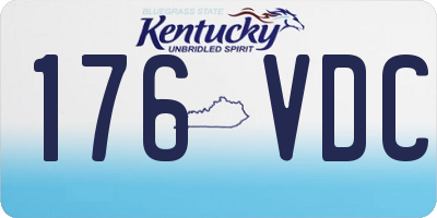 KY license plate 176VDC