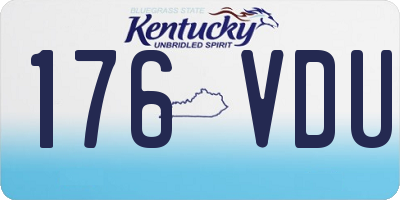 KY license plate 176VDU