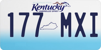KY license plate 177MXI