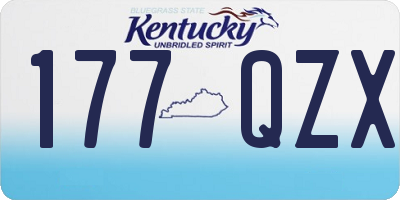KY license plate 177QZX