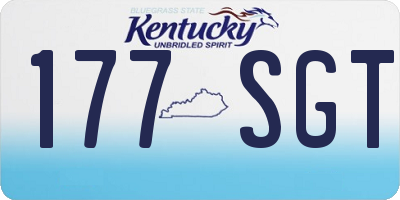KY license plate 177SGT