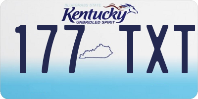 KY license plate 177TXT
