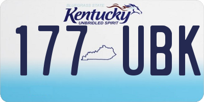 KY license plate 177UBK