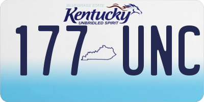 KY license plate 177UNC